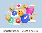 3d social media platform ... | Shutterstock .eps vector #2025572012