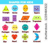 shapes for kids. collection of... | Shutterstock .eps vector #1235484322