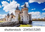 Small photo of SULLY SUR LOIRE, FRANCE, APRIL 04, 2023 : exteriors and fortress castle of Sully sur loire near Orleans, Loire valley, France