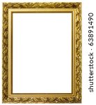 gold picture frame. isolated on ... | Shutterstock . vector #63891490