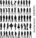 sexy silhouettes women and men  ... | Shutterstock .eps vector #2858391