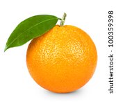 Ripe orange isolated on white...