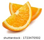 Orange fruit. Orange slice isolated on white background. Orange with clipping path.