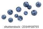 Small photo of Blueberry isolated on white background. Organic blueberry isolated on white background. Taste blueberry with leaf