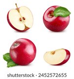 Red apple collection isolated...
