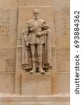 Small photo of GENEVA, SWITZERLAND - NOVEMBER 14, 2016: International Monument of the Reformation Wall (1909) in Parc des Bastions (Bastions Park).