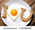 Fried Egg Heart And Bread Signs ...