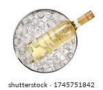 White Wine Bottle With Golden...