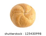 Freshly baked kaiser bun isolated in a  white background