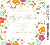 bridal shower invitation card | Shutterstock .eps vector #129479048