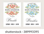 baby shower invitation | Shutterstock .eps vector #389993395