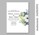 anemone wedding invitation card ... | Shutterstock .eps vector #542903992