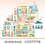 vector city map with building. | Shutterstock .eps vector #122375728