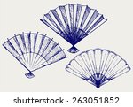 japanese folding fan. doodle...