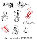 vector set  calligraphic design ... | Shutterstock .eps vector #97153352
