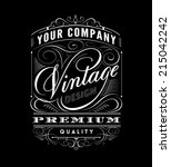 vintage label design.  | Shutterstock .eps vector #215042242