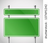 blank green metal boards.... | Shutterstock .eps vector #137691242