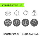 dollars thin line icons vector... | Shutterstock .eps vector #1806569668