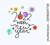 lettering happy new year 2022... | Shutterstock .eps vector #2048669738