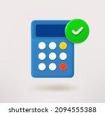 calculator icon with checkmark. ... | Shutterstock .eps vector #2094555388