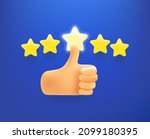 thumbs up and shining stars in... | Shutterstock .eps vector #2099180395