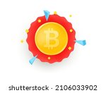 bitcoin sticker. vector... | Shutterstock .eps vector #2106033902