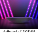 dark room with purple and blue... | Shutterstock .eps vector #2115638498