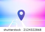 map navigation red pointer on... | Shutterstock .eps vector #2124322868