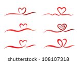 Heart From Ribbon Set Of Vector ...