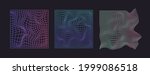 distorted neon grid pattern.... | Shutterstock .eps vector #1999086518