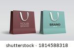 green paper bag and brown paper ... | Shutterstock .eps vector #1814588318