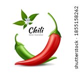chili peppers red and green... | Shutterstock .eps vector #1855158262