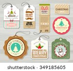 merry christmas colorful label... | Shutterstock .eps vector #349185605