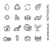 thin line ecology icon set 5 ... | Shutterstock .eps vector #407410192