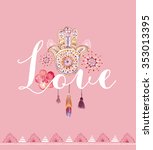 love typography hand drawn with ... | Shutterstock . vector #353013395
