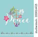 peace made of flowers  plants... | Shutterstock . vector #353014415
