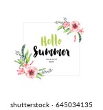 hello summer illustration card. | Shutterstock . vector #645034135