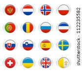 glossy buttons   european flags | Shutterstock .eps vector #112235582