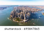 Aerial View Of Lower Manhattan...
