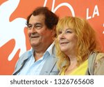 Small photo of VENICE, ITALY - SEPTEMBER 05: Bruno Raffaelli and Yolande Moreau attends 'The Summer House (Les Estivants)' photocall during the 75th Venice Film Festival on September 5, 2018 in Venice, Italy