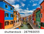 Picturesque Canal With Colorful ...