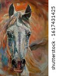 Horse Head Painting Oil On...
