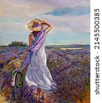 Woman In Lavender Field...