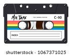 cassette with retro label as... | Shutterstock .eps vector #1067371025