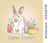 Easter Bunny Retro Card With...