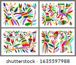 set of mexican tribal... | Shutterstock .eps vector #1635597988