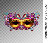 3d Gold Venetian Carnival Mask...