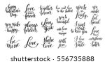 set of black and white hand... | Shutterstock .eps vector #556735888