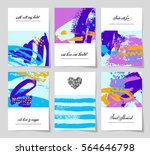 set of 6 abstract painting... | Shutterstock .eps vector #564646798