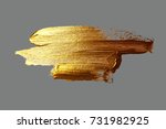 hand drawing gold brush stroke... | Shutterstock .eps vector #731982925